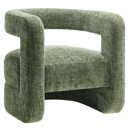 Jaylin Upholstered Chenille Accent Chair in Basil