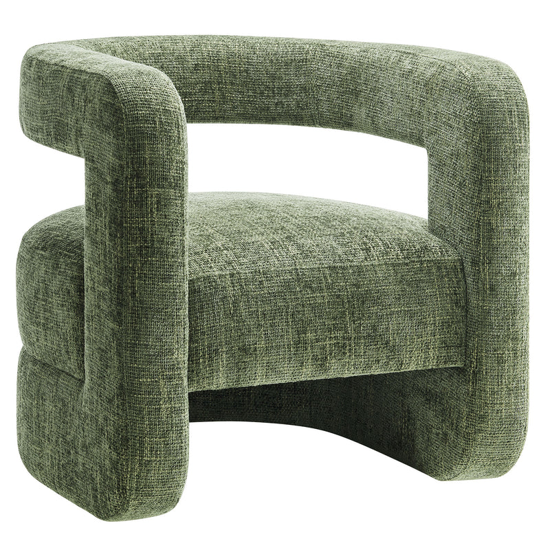 Jaylin Upholstered Chenille Accent Chair in Basil