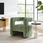 Jaylin Upholstered Chenille Accent Chair in Basil