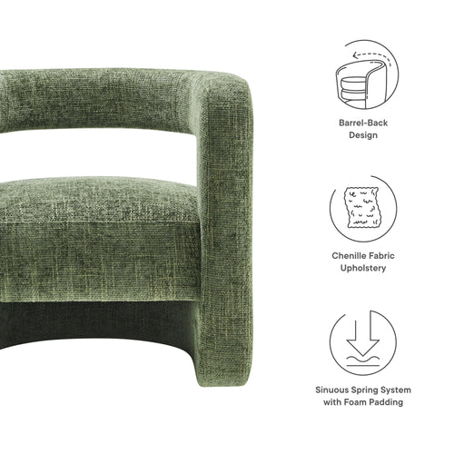 Jaylin Upholstered Chenille Accent Chair in Basil
