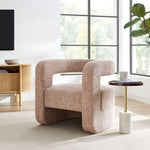 Jaylin Upholstered Chenille Accent Chair in Blush