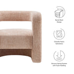 Jaylin Upholstered Chenille Accent Chair in Blush