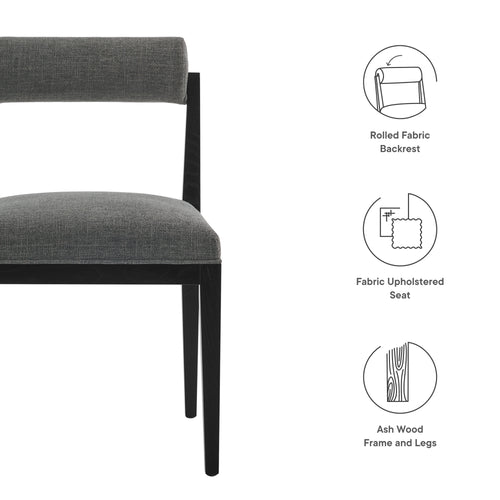 Kai Fabric Dining Chair in Charcoal Black