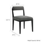Kai Fabric Dining Chair in Charcoal Black