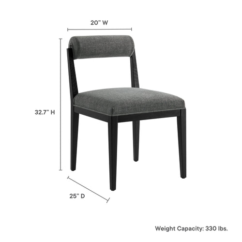 Kai Fabric Dining Chair in Charcoal Black
