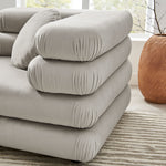 Jubilee 3-Piece Modular Performance Velvet Sectional Sofa in Almond