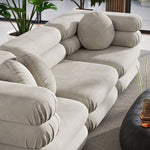 Jubilee 3-Piece Modular Performance Velvet Sectional Sofa in Almond
