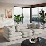 Jubilee 3-Piece Modular Performance Velvet Sectional Sofa in Almond