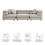 Jubilee 3-Piece Modular Performance Velvet Sectional Sofa in Almond