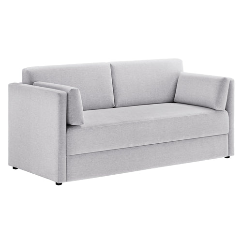 Linden Upholstered Heathered Chenille Sofa in Newsprint