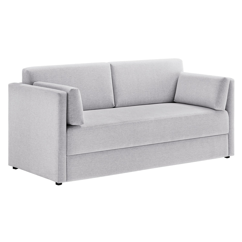 Linden Upholstered Heathered Chenille Sofa in Newsprint