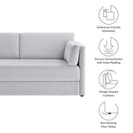 Linden Upholstered Heathered Chenille Sofa in Newsprint
