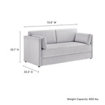 Linden Upholstered Heathered Chenille Sofa in Newsprint