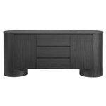 Duval 71" Rounded Sideboard Storage Cabinet in Black
