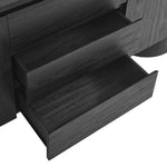 Duval 71" Rounded Sideboard Storage Cabinet in Black