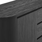 Duval 71" Rounded Sideboard Storage Cabinet in Black