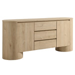 Duval 71" Rounded Sideboard Storage Cabinet in Hickory Frost