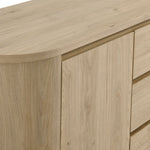 Duval 71" Rounded Sideboard Storage Cabinet in Hickory Frost