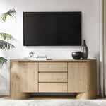 Duval 71" Rounded Sideboard Storage Cabinet in Hickory Frost