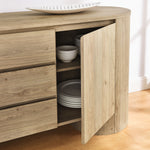 Duval 71" Rounded Sideboard Storage Cabinet in Hickory Frost