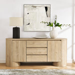 Duval 71" Rounded Sideboard Storage Cabinet in Hickory Frost