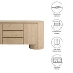 Duval 71" Rounded Sideboard Storage Cabinet in Hickory Frost