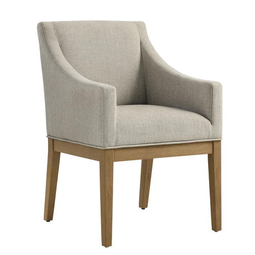 Alton Fabric Upholstered Dining Armchair in Linen Natural