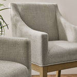 Alton Fabric Upholstered Dining Armchair in Linen Natural
