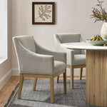 Alton Fabric Upholstered Dining Armchair in Linen Natural