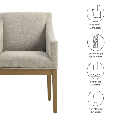 Alton Fabric Upholstered Dining Armchair in Linen Natural
