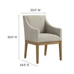 Alton Fabric Upholstered Dining Armchair in Linen Natural