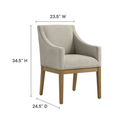 Alton Fabric Upholstered Dining Armchair in Linen Natural