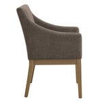Alton Fabric Upholstered Dining Armchair in Mocha Natural