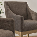 Alton Fabric Upholstered Dining Armchair in Mocha Natural
