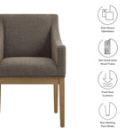 Alton Fabric Upholstered Dining Armchair in Mocha Natural