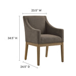 Alton Fabric Upholstered Dining Armchair in Mocha Natural
