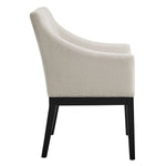 Alton Fabric Upholstered Dining Armchair in Salt Black