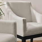 Alton Fabric Upholstered Dining Armchair in Salt Black