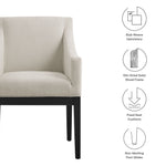 Alton Fabric Upholstered Dining Armchair in Salt Black