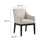 Alton Fabric Upholstered Dining Armchair in Salt Black