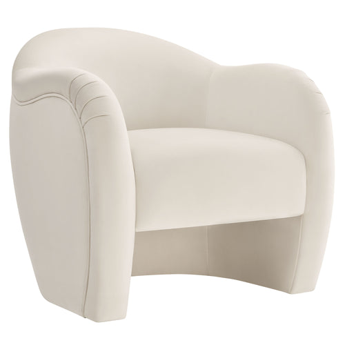 Compose Performance Velvet Accent Chair in Alabaster