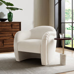 Compose Performance Velvet Accent Chair in Alabaster