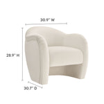 Compose Performance Velvet Accent Chair in Alabaster