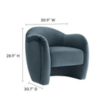 Compose Performance Velvet Accent Chair in Cadet Blue