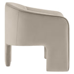 Greer Performance Velvet Upholstered Accent Armchair in Almond