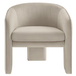 Greer Performance Velvet Upholstered Accent Armchair in Almond