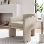 Greer Performance Velvet Upholstered Accent Armchair in Almond