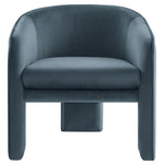 Greer Performance Velvet Upholstered Accent Armchair in Cadet Blue