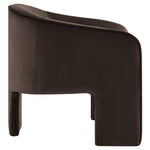 Greer Performance Velvet Upholstered Accent Armchair in Chocolate Brown