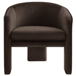 Greer Performance Velvet Upholstered Accent Armchair in Chocolate Brown